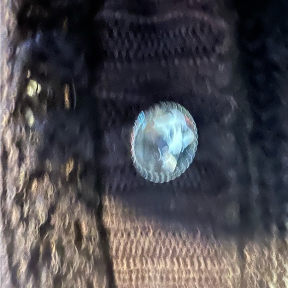 Women’s Brown Cables Cardigan Sweater with Rhinestone Buttons lightweight - Picture 3 of 5